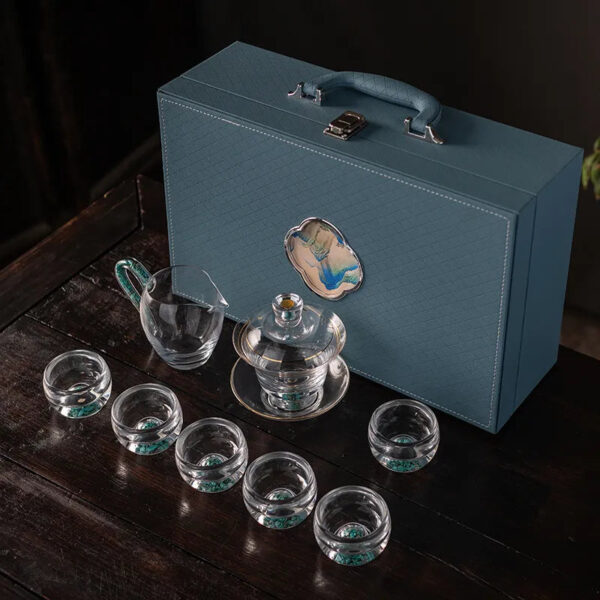 10051bce-3386-4bb3-9c96-99597fd668b0.jpg Chinese style complete set of high-temperature resistant glass tea sets, light luxury household elegant Gongfu tea sets, tea ceremony cups and tea bowls gift box set