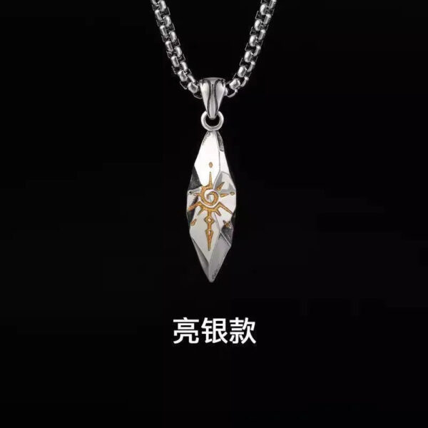 Vintage wishing stone necklace, personalized and handsome meteorite color-matching pendant for men's neck, hip-hop sweater accessory