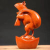 Ebony wood carving rat ornaments, the rat among the twelve Chinese zodiac animals for attracting wealth. They are home decorations for the living room and handicraft gifts made of mahogany.