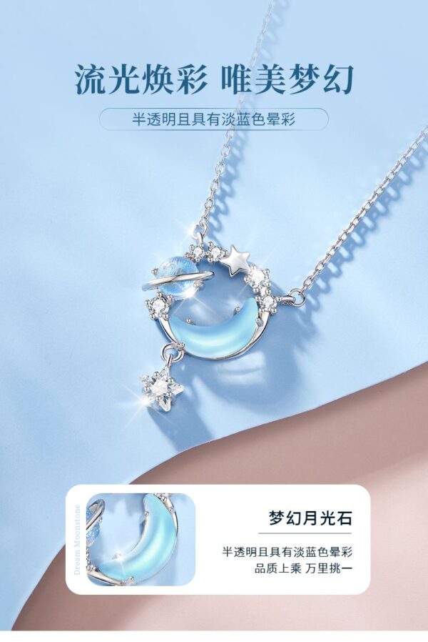 AIF 999 Silver Necklace for Women, Dreaming of the Galaxy Design, High-End and Luxury, New Year's Gift。