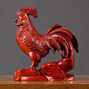 2a0b8c06-a293-4310-853a-46350e925568.jpeg.a.jpg Red rosewood carving rooster ornaments, wooden rooster of the Chinese zodiac, solid wood ebony big rooster, handicrafts for home decoration in the living room.