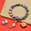 Cloisonné Enamel Wire-Wrapped Bracelet - Blossom Series, Multiple Colors Available