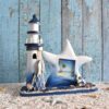 Mediterranean-style Wooden Lighthouse Photo Frame Tabletop Decoration, Creative Nordic Retro  Ornament