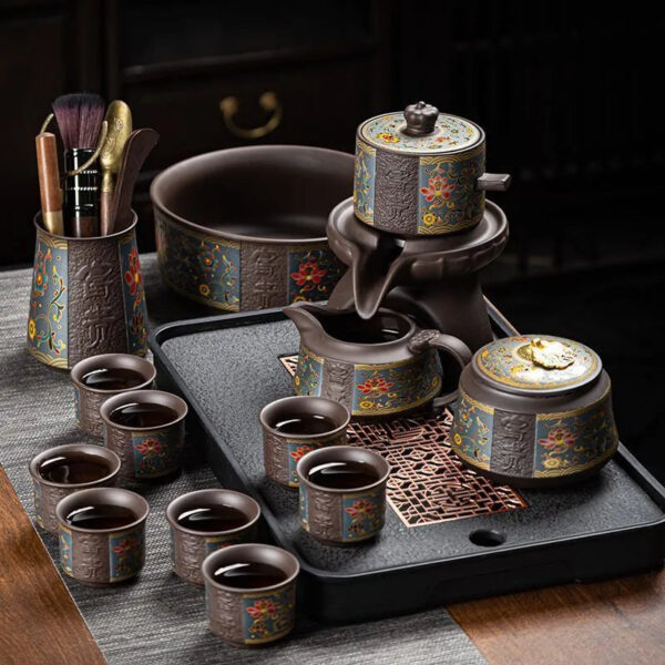 3226eecb-01e3-4c6e-9537-85d44a57db09.jpeg.a.jpg Zisha automatic tea set, household kung fu light luxury high-end 2025 new lazy stone mill tea making artifact for gift.