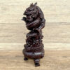The Ebony Wood Carving Dragon Coiling around the Chinese Dragon Head and Censer Ornament with Treasure Basin, a Wooden Decoration for the Living Room.