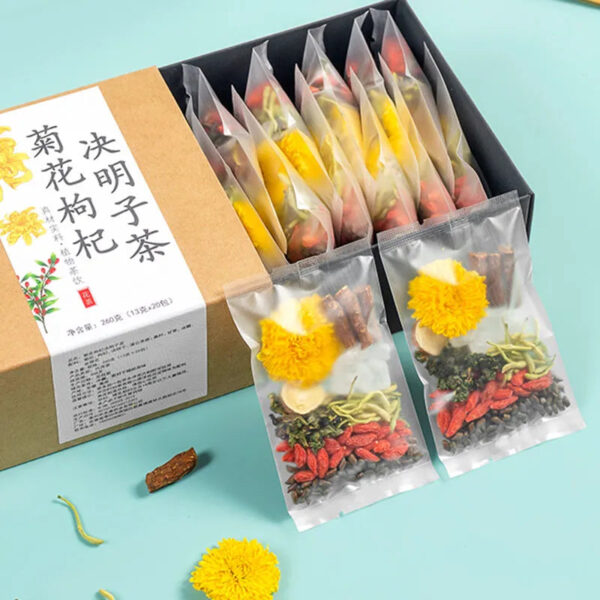 43ae9198-b2d1-4d2c-b4af-612c32f46aca.jpeg.a.jpg Honeysuckle, Chrysanthemum, Wolfberry and Cassia Seed Tea, Cooling Flower Tea for Clearing Heat in Summer, and Health-preserving Combination Tea Bags for Autumn and Winter