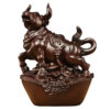 Solid ebony wood carving of the twelve Chinese zodiac animals, solid wood ox ornaments. It is a modern handicraft gift for home decoration in the living room or for office use.