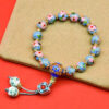 Cloisonné Enamel Wire-Wrapped Bracelet - Blossom Series, Multiple Colors Available
