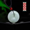 Authentic Natural Hetian Jade Peace Buckle Pendant Unisex Jade Pendant Necklace – Ideal Couple Jewelry & Lucky Amulet