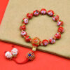 Cloisonné Enamel Wire-Wrapped Bracelet - Blossom Series, Multiple Colors Available