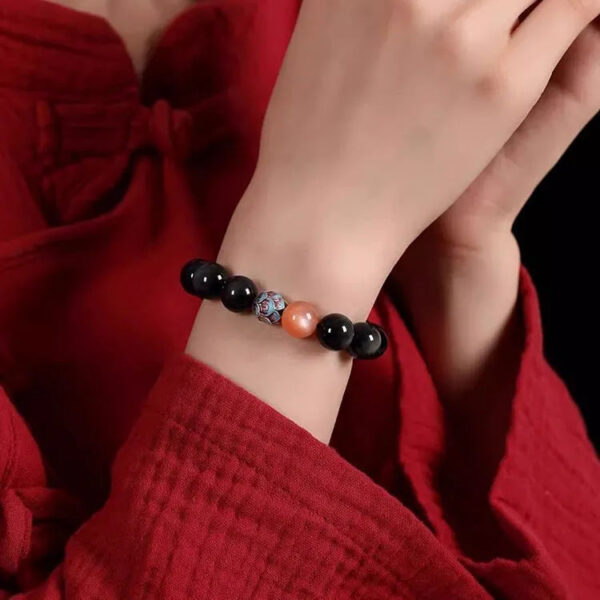 82a7c77d-1051-4661-8b4d-3df2df5eeafa.jpeg.a.jpg Natural Obsidian Meditation Bracelet, Lotus Beaded Bracelet, Buddhist Beads, Beads Stringing Ornaments, Gifts, Hand Accessories for Men and Women