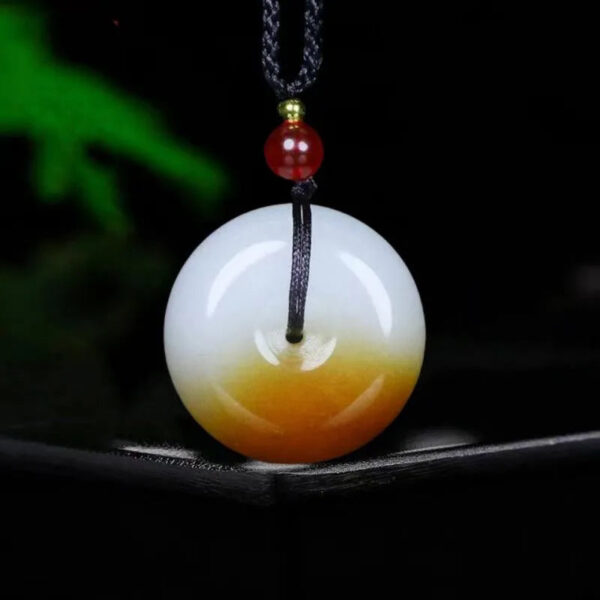 Authentic Natural Hetian Jade Peace Buckle Pendant Unisex Jade Pendant Necklace – Ideal Couple Jewelry & Lucky Amulet