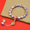 Cloisonné Enamel Wire-Wrapped Bracelet - Blossom Series, Multiple Colors Available