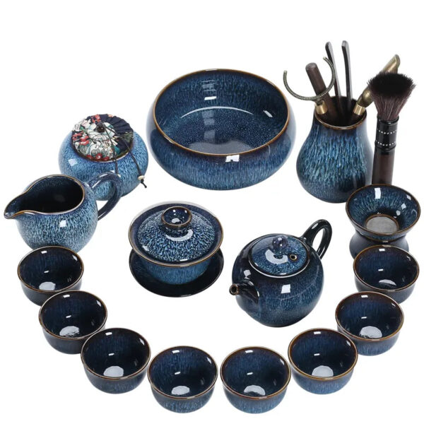 85922dd5-c94c-4c32-b823-3be6432ea39a.jpg Yao-bian Jianzhan tea set, a complete set of cups, ceramic set, full set of household tea sets, Chinese style, high-end living room