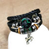 "Luminous Constellation & Zodiac" 12-Star Sign Couple Bracelets - Braided Retro Style for Unisex