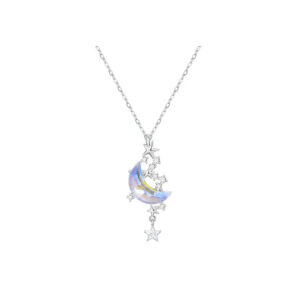 92fc0f25-064e-4fbe-823c-3b37d8069812.jpeg.a.jpg Pure Silver Moon and Starry River Necklace for Women, High-End Luxury, Moon and Star Design, Birthday and Festival Gift for Girlfriend or Best Friend, Collarbone Chain。