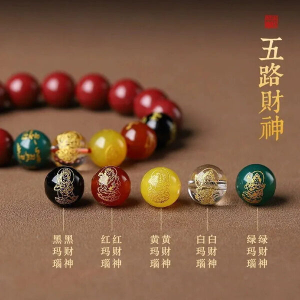 95c37ad3-66d6-45e9-91f1-47b685ae3b4e.jpeg.a.jpg Five-way God of Wealth Cinnabar Bracelet with Prayed-for Luck, Natural and Authentic Pixiu, Recommended for Men and Women's Accessory Bracelet in the Year of One's Zodiac Animal