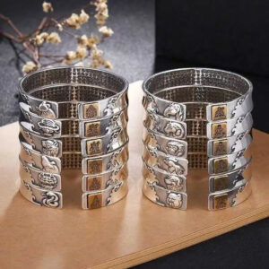 9f99c633-6e60-4325-9419-7555a2fff52f.jpeg.a.jpg New Arrival Auspicious Chinese Zodiac Bracelet - 12 Signs Sterling Silver, Zodiac Year Unisex Vintage Couple Design