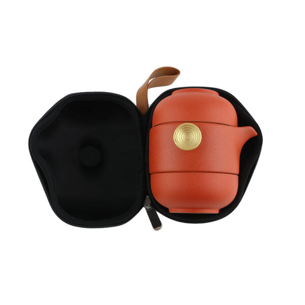 Gongfu Tea Set - Easy Gaiwan Cup Set - Vermilion Glaze - 180ml