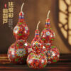 Chinese-style Cloisonné Copper Gourd Wire-Wrapped Decoration - Home Office Living Room Ornament, Ideal Gift for Meetings & Weddings