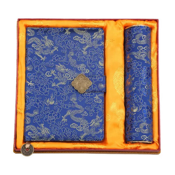 Chinese Yunjin Brocade Gift - Nanjing Specialty Yunjin Notebook & Mouse Pad Set, Unique Handicraft