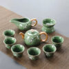 af3af775-9d3a-4090-971d-8e1aecc594d4.jpg High-end Ge Kiln cracked Chinese whole tea tray kung fu tea set, household ceramic tea cups, celadon tea brewing artifact。