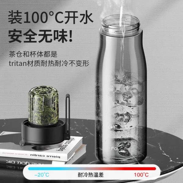 Complex & Simple Magnetic Elastic Tea Cup with Tea-Water Separation, Magnetic Adsorption for Tea Leaves, Large Capacity, Sporty, Portable, Suitable for Men, Raw Water Cup, Anti-Fall