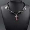 AVA's original irregular cross - shaped dark - colored rivet multi - layer winding necklace. It features a niche design and belongs to the sub - cultural Y2K