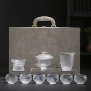 e379a758-7a0f-4cea-955f-84f0e2e5c70b.jpg High-end light luxury jade porcelain ink wash glass tea set, kung fu tea cups, office white jade, household and gift-giving covered bowl
