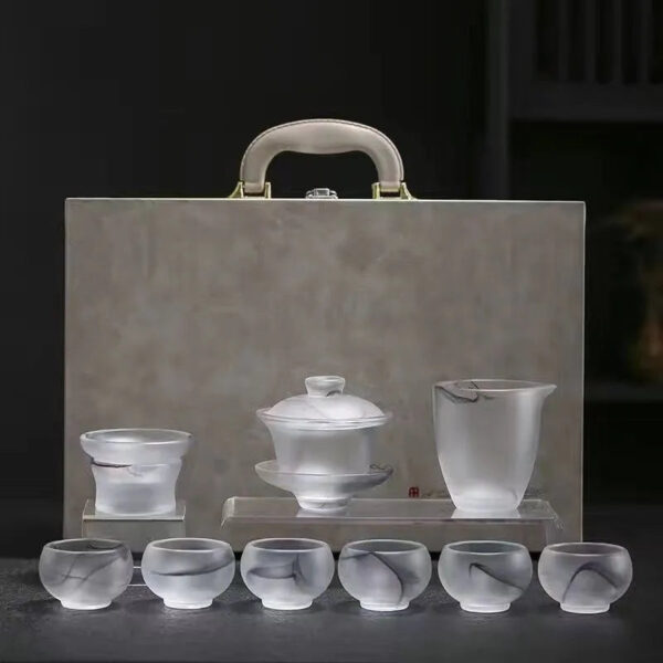 e379a758-7a0f-4cea-955f-84f0e2e5c70b.jpg High-end light luxury jade porcelain ink wash glass tea set, kung fu tea cups, office white jade, household and gift-giving covered bowl