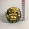 Bronze Maitreya Buddha collectible ornament, bronze pot-bellied laughing Buddha with prayer beads, an ornament symbolizing harmony and auspiciousness for home and living room decoration.