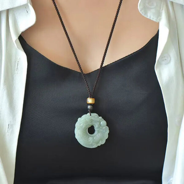 New Style Hetian Jade Exquisite 'Happiness and Fortune' Dragon Fish Peace Pendant - Perfect Birthday Gift for Family and Loved Ones