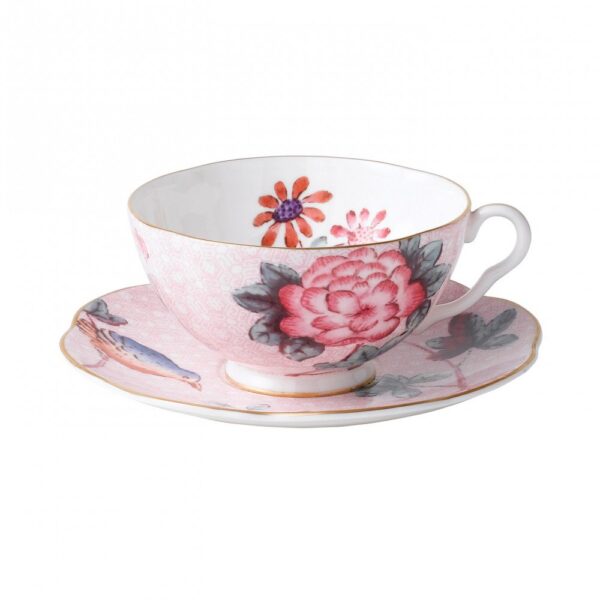 Cuckoo Teacup and Saucer Pink