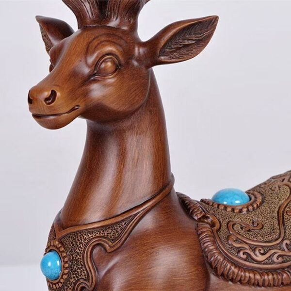 A pair of sika deer ornaments — "fortune deer" for the living room entrance, home or office decor, perfect as a housewarming or business-opening gift.